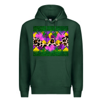 Sports Green mardi gras Leopard and heart Premium Hoodie - AdoDesignShop