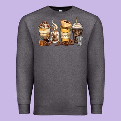 Coffee Cups Premium Sweatshirt Designed By Zillion Design Studio