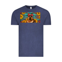 Vintage Denim german shepherd with sunflowers license plate Vintage Tee - Artiststas