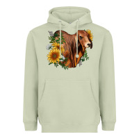 Matcha brahman bull with sunflowers Heavyweight Hoodie - RanaPortraitStore