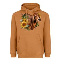 Meerkat brahman bull with sunflowers Heavyweight Hoodie - RanaPortraitStore
