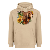 Mushroom brahman bull with sunflowers Heavyweight Hoodie - RanaPortraitStore