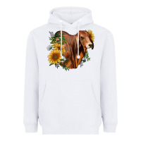 White brahman bull with sunflowers Heavyweight Hoodie - RanaPortraitStore