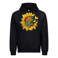 Black western sunflower  cross believe Urban Hoodie - BarkalooDesign