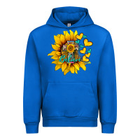 Cobalt western sunflower  cross believe Urban Hoodie - BarkalooDesign