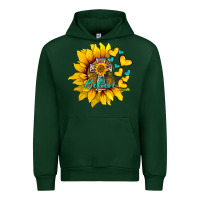Forest Green western sunflower  cross believe Urban Hoodie - BarkalooDesign