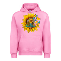 Fuchsia Pink western sunflower  cross believe Urban Hoodie - BarkalooDesign