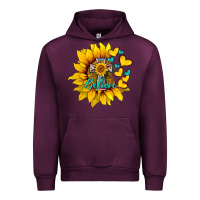 Mauve Wine western sunflower  cross believe Urban Hoodie - BarkalooDesign