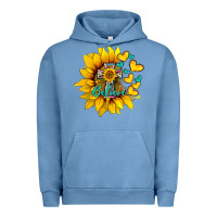 Pigment Pebble Blue western sunflower  cross believe Urban Hoodie - BarkalooDesign