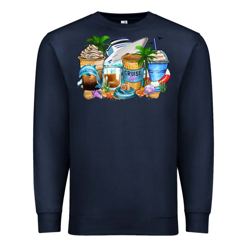 Cruise Life Coffee Cups Premium Sweatshirt by Zillion Design Studio | Teevron