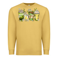 Antique Gold daisy coffee cups Premium Sweatshirt - Zillion Design Studio