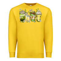 Lemon daisy coffee cups Premium Sweatshirt - Zillion Design Studio