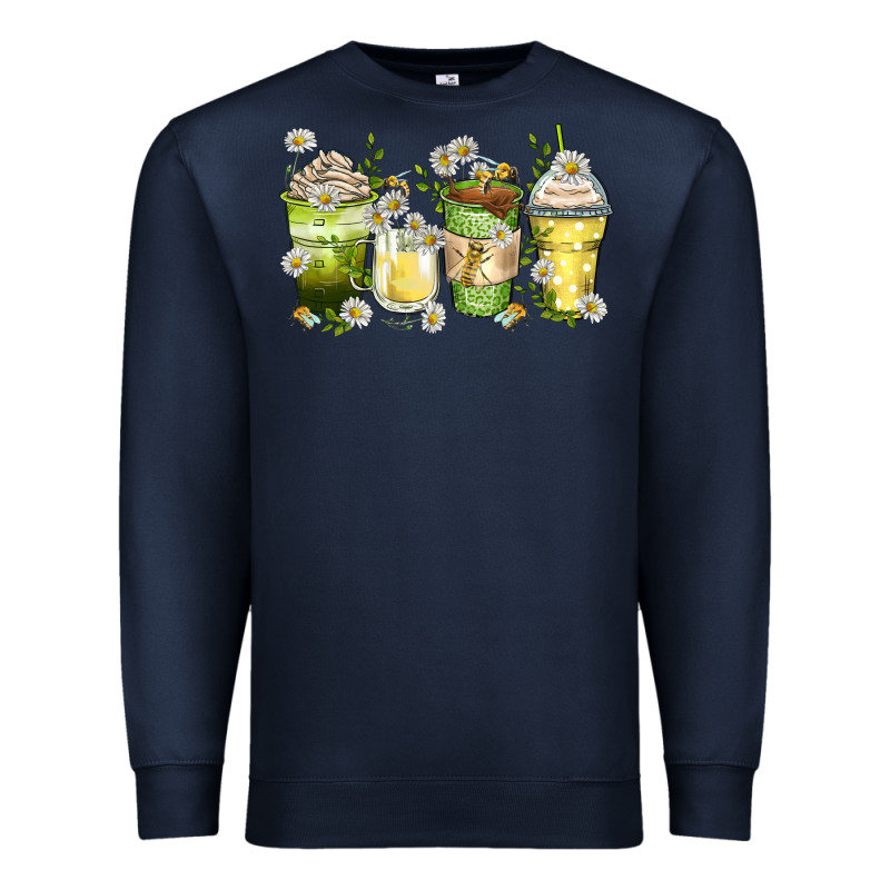 Daisy Coffee Cups Premium Sweatshirt by Zillion Design Studio | Teevron