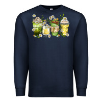 Navy daisy coffee cups Premium Sweatshirt - Zillion Design Studio
