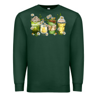 Sports Green daisy coffee cups Premium Sweatshirt - Zillion Design Studio