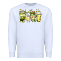 White daisy coffee cups Premium Sweatshirt - Zillion Design Studio
