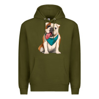 Army Green english bulldog Premium Hoodie - Artiststas