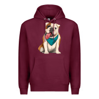Burgundy english bulldog Premium Hoodie - Artiststas