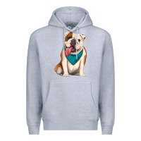 Heather Grey english bulldog Premium Hoodie - Artiststas