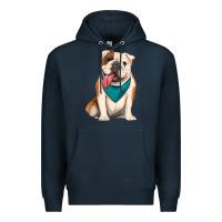 Navy english bulldog Premium Hoodie - Artiststas