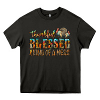 Asphalt Thankful Blessed And Kind Of A Mess Heavy Core Tee - CowhideDigitalArt