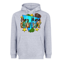 Heather Grey hey there cowboy Heavyweight Hoodie - Zillion Design Studio