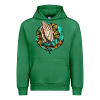 Emerald western praying hands prayer rosary  faith cross Urban Hoodie - BarkalooDesign