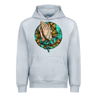 Heather Grey western praying hands prayer rosary  faith cross Urban Hoodie - BarkalooDesign