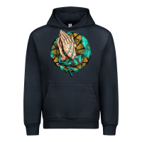 Navy western praying hands prayer rosary  faith cross Urban Hoodie - BarkalooDesign
