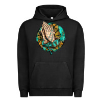 Pigment Black western praying hands prayer rosary  faith cross Urban Hoodie - BarkalooDesign