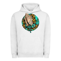 Pigment Lunar Rock western praying hands prayer rosary  faith cross Urban Hoodie - BarkalooDesign