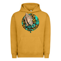 Pigment Peanut Butter western praying hands prayer rosary  faith cross Urban Hoodie - BarkalooDesign