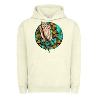 Pigment Pistachio western praying hands prayer rosary  faith cross Urban Hoodie - BarkalooDesign