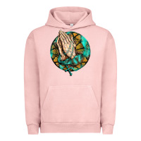 Pigment Salmon western praying hands prayer rosary  faith cross Urban Hoodie - BarkalooDesign