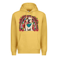 Antique Gold english bulldog floral rainbow Premium Hoodie - Artiststas