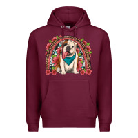 Burgundy english bulldog floral rainbow Premium Hoodie - Artiststas