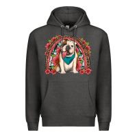 Charcoal Heather english bulldog floral rainbow Premium Hoodie - Artiststas