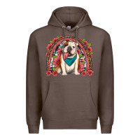 Coffee english bulldog floral rainbow Premium Hoodie - Artiststas