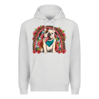 Dove Grey english bulldog floral rainbow Premium Hoodie - Artiststas