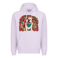 Lilac english bulldog floral rainbow Premium Hoodie - Artiststas