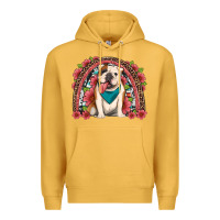 Mustard english bulldog floral rainbow Premium Hoodie - Artiststas