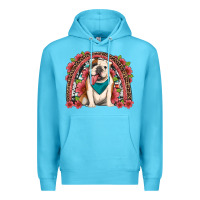 Ocean Blue english bulldog floral rainbow Premium Hoodie - Artiststas