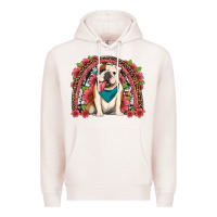 Pale Pink english bulldog floral rainbow Premium Hoodie - Artiststas