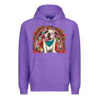 Purple english bulldog floral rainbow Premium Hoodie - Artiststas