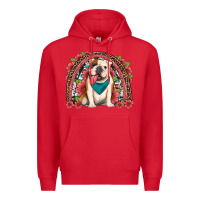 Red english bulldog floral rainbow Premium Hoodie - Artiststas