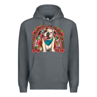 Rock english bulldog floral rainbow Premium Hoodie - Artiststas