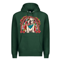Sports Green english bulldog floral rainbow Premium Hoodie - Artiststas