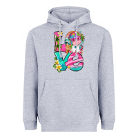 Heather Grey love summer unicorn Heavyweight Hoodie - texasbilliewilder