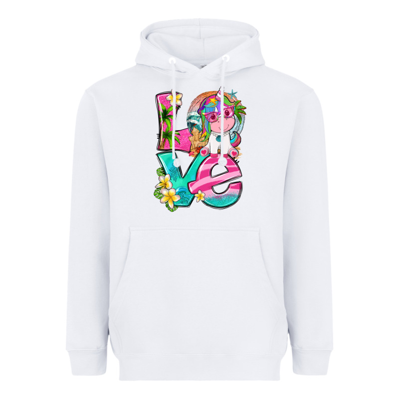 Love Summer Unicorn Heavyweight Hoodie by texasbilliewilder | Teevron