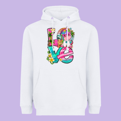Love Summer Unicorn Heavyweight Hoodie Designed By Texasbilliewilder